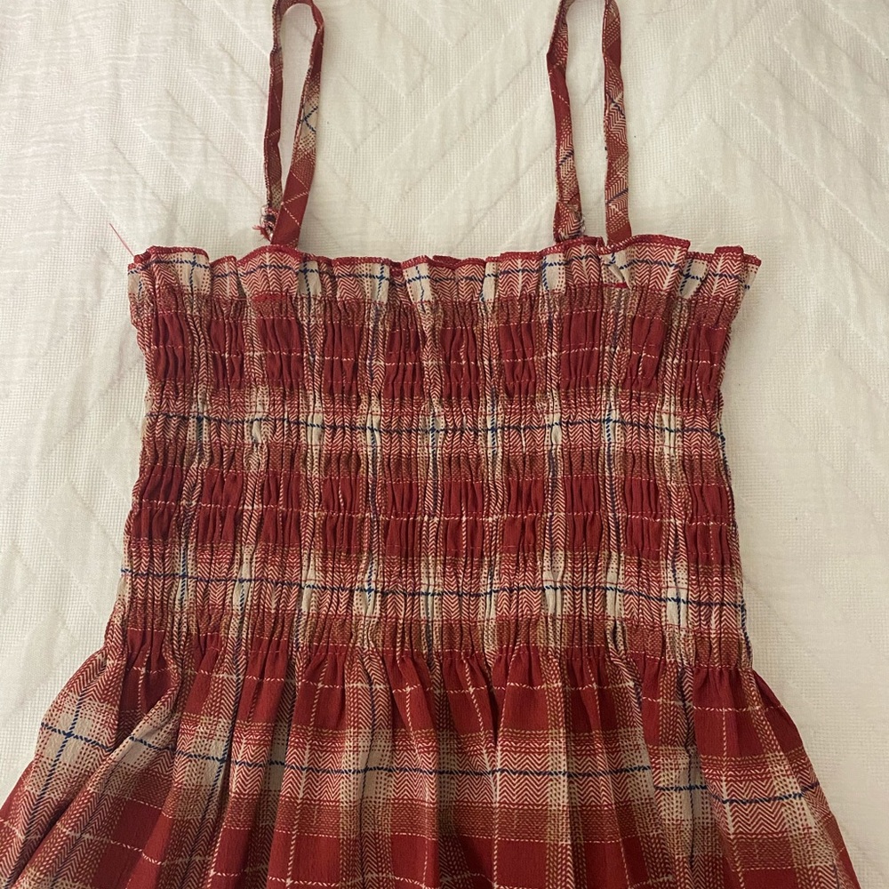 Smocked plaid dress